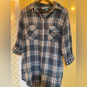 Natural Life Long Button Up Shirt